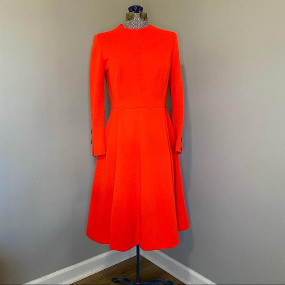Anjac Fashions of California Dresses & Skirts - Vintage 1950's ANJAC FASHIONS by JACK NEEDLEMAN FLARED Orange Wool Dress